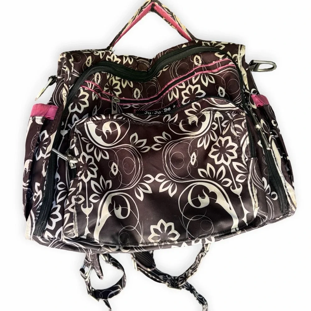 Ju Ju Be Convertible Large Diaper Bag Paisley Good Condition